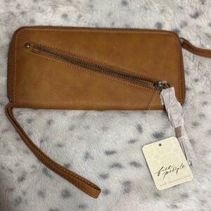 Free People Brown Wristlet Wallet